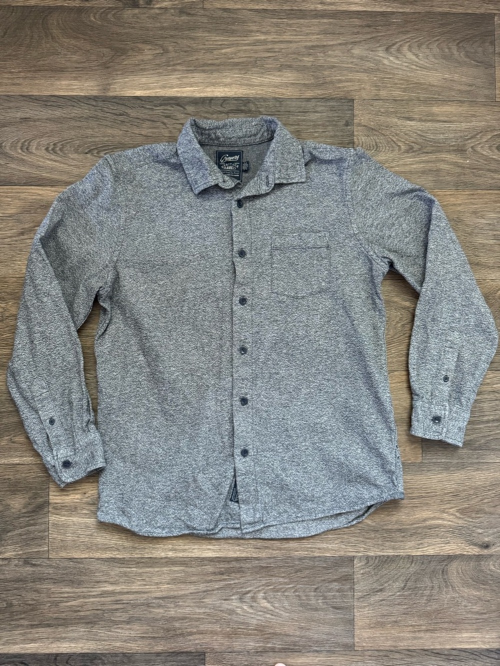 Grayers Heritage Flannels Men's Gray Cotton Button-Up Shirt Size L